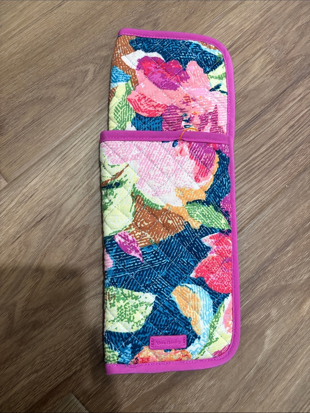 Vera Bradley Floral Quilted Travel Jewelry Roll - Pink, Blue, Green, Yellow
